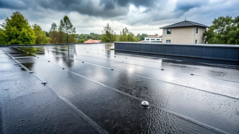 flat roof rain commerical building