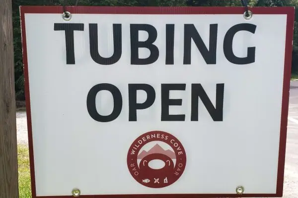 OAR-WildernessCove-Tubing-opensign OAR-WildernessCove-Tubing-opensign