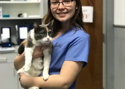 Chelsey holding a cat
