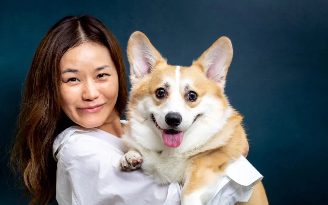 Dog posing for photo