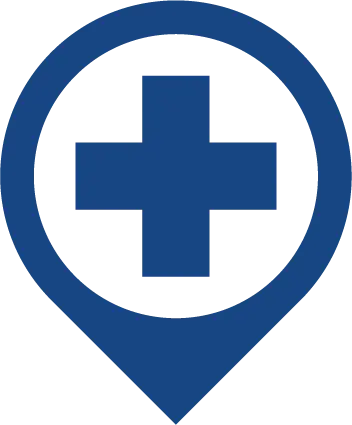 map pin with cross
