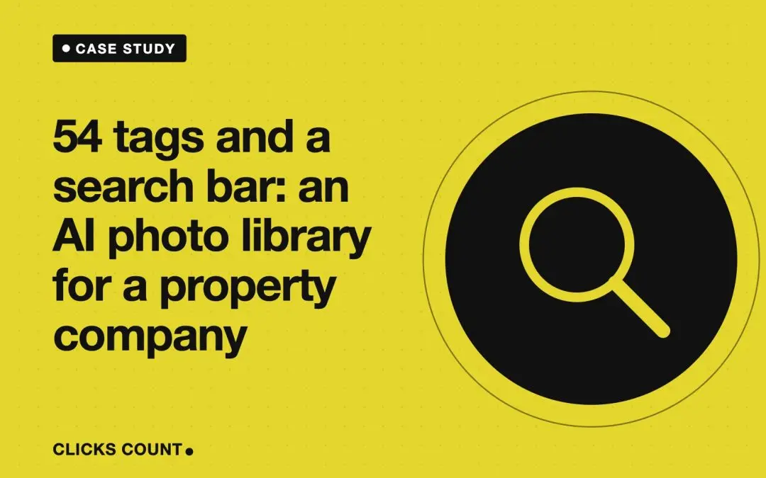 54 tags and a search bar: an AI photo library for a property company