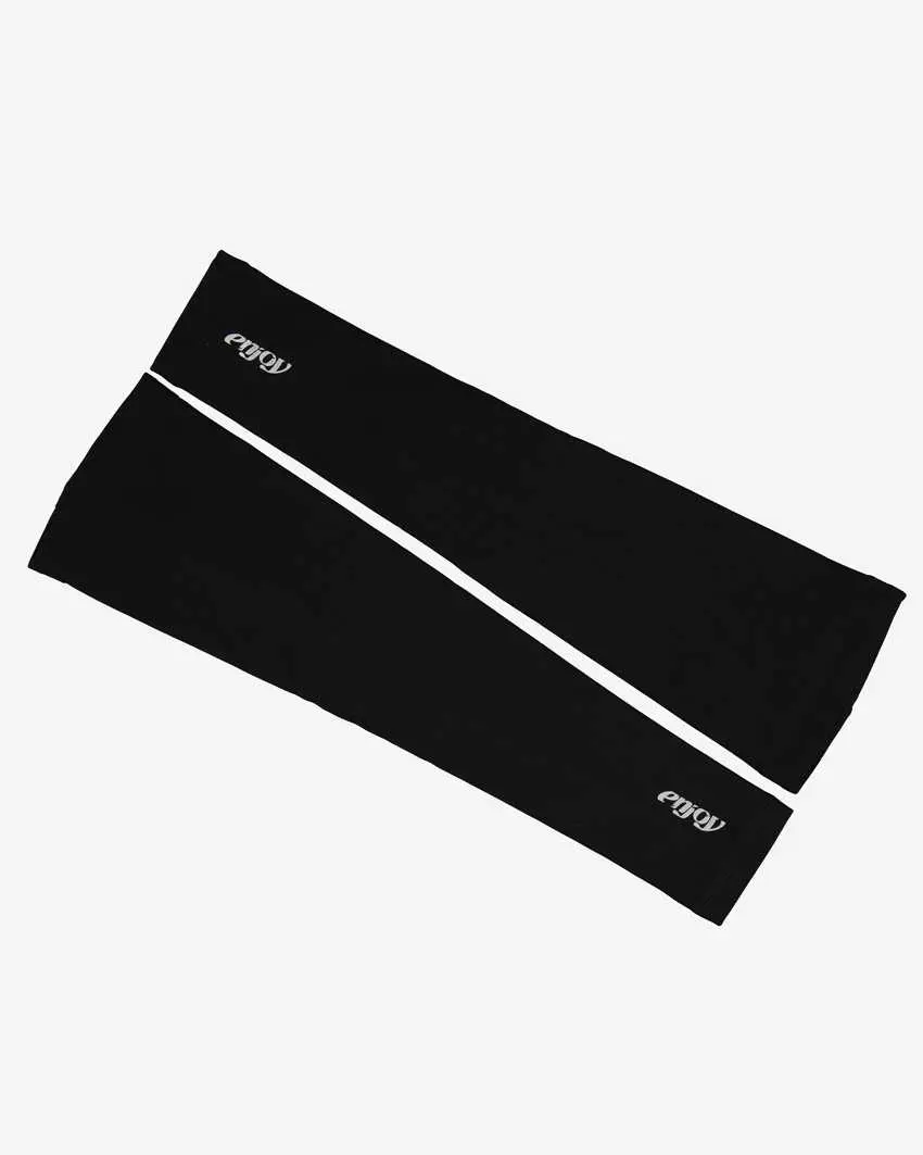 Flat lay view of the mens fleeced armwarmer with reflective detailing made by Enjoy.cc