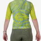 Back view of the ProXision Women's cycle jersey in lichen colour Warp design made by enjoy.cc