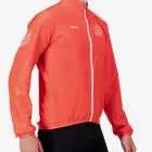 Side view of the Mens Semi Custom Atom cycling Jacket in a solid flame colour Enjoy.cc