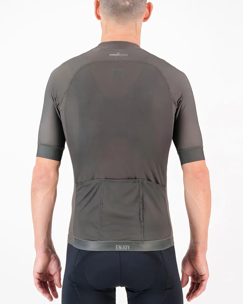 Back of the mens cycling shirt in the peat Freshman ProXision design made by enjoy.cc