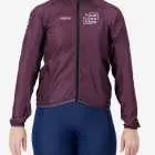 Front view of the Womens Semi Custom Atom cycling Jacket in a solid berry colour Enjoy.cc