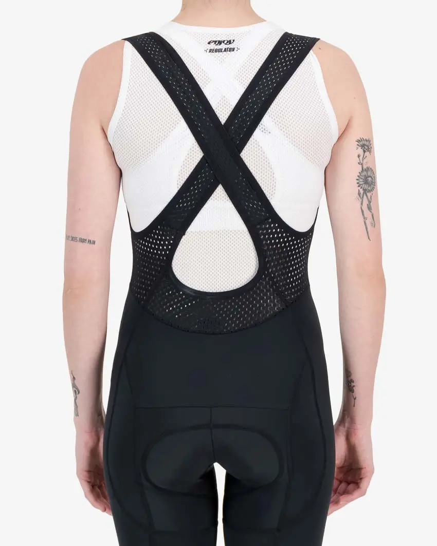 Back view of the Enjoy womens baselayer in the Emotif white design. Made by Enjoy.cc