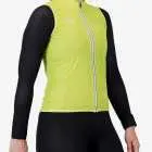 Side view of the Scruncher womens cycling gilet in Hi-vis yellow design by Enjoy.cc
