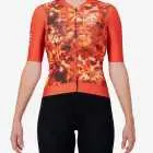 Front view of the Womens Semi Custom Proxision cycling jersey in a flame tie-dye design Enjoy.cc