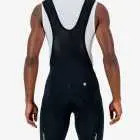 Back view of the Enjoy Octane men's bib short in black with reflective detail made by Enjoy.cc