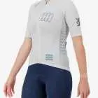 Side view of the Women's Supremium cycling jersey for in sand colour way by enjoy.cc