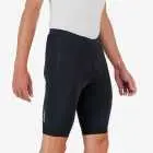 Side view of the Enjoy Dual men's cycle short in black with reflective detailing made by Enjoy.cc