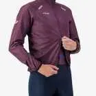 Side view of the Atom men's cycling jacket in a rich Berry colour way by Enjoy.cc