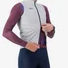 Side view of the scruncher Men's cycling gilet with open zip in a arctic colour by Enjoy.cc