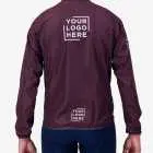 Back view of the Mens Semi Custom Atom cycling Jacket in a solid Berry colour Enjoy.cc