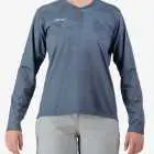 Front view of the Enjoy Women's Enduro Long Sleeve Trail Tee in Dark Grey made by Enjoy.cc