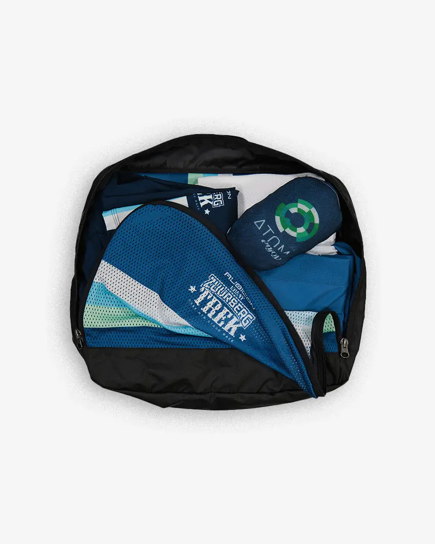 Packed view of the 2024 Great Zuurberg Trek stage race pack designed and manufactured by Enjoy.cc
