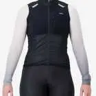 Front view of the Thermal womens cycling gilet in plain black design by Enjoy.cc