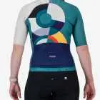 Back view of the Climber Women's cycle jersey in green Neptune design made by enjoy.cc