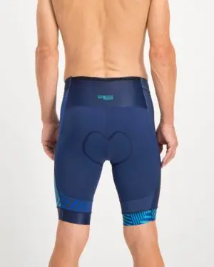 Mens Prismatic Trine Tri Short. Designed and manufactured by Enjoy cycling apparel.