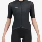 Front view of the mens black Supremium cycling jersey design made by Enjoy.cc