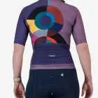 Back view of the Climber Women's cycle jersey in dark Mercury design made by enjoy.cc