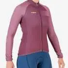 Side view of the womens 2024 Tracker fleeced cocoon cycling jersey designed and made by Enjoy.cc