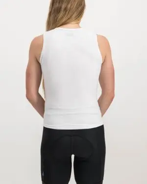 Ladies Semester White Coloured Regulator Vest. Designed and manufactured by Enjoy cycling apparel.
