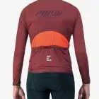 Back view of the Men's thermal training long sleeve jersey in a mahogany colour way by Enjoy.cc