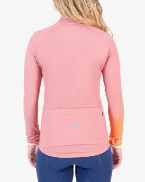 Back of the ladies fleeced cycling jersey in the Avena design made by enjoy.cc