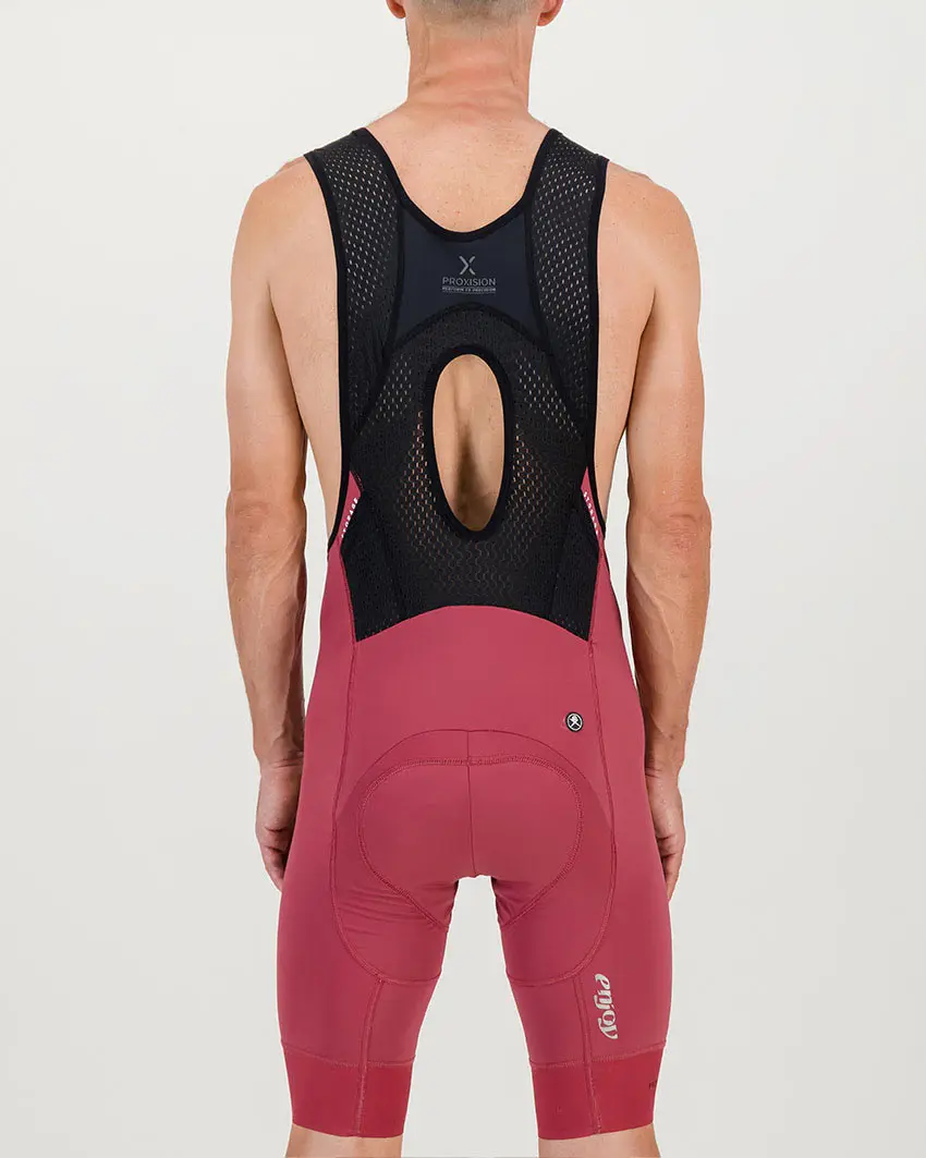 Back view of the Enjoy ProXision mens cargo bib short in the bossanova colourway made by enjoy.cc