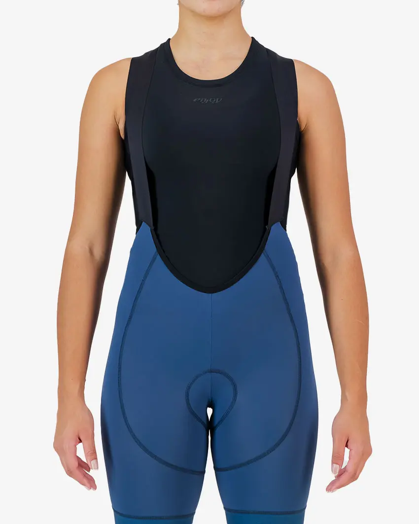 Front view of the Enjoy women's fleeced baselayer in black with vinyl detailing made by Enjoy.cc