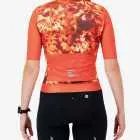 Back view of the ProXision women's cycling jersey in a flame tie-dye design made by enjoy.cc