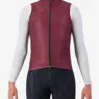 Front view of the scruncher Men's cycling gilet in a mahogany colour way by Enjoy.cc