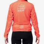 Back view of the Womens Semi Custom Atom cycling Jacket in a solid flame colour Enjoy.cc