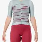 Front view of the Women's ProXision cycling jersey for in teal glitch colour way by enjoy.cc