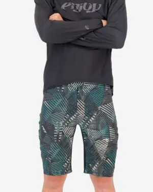 Front of the mens Reptilia Enduro short in the Groad To Freedom design made by enjoy.cc