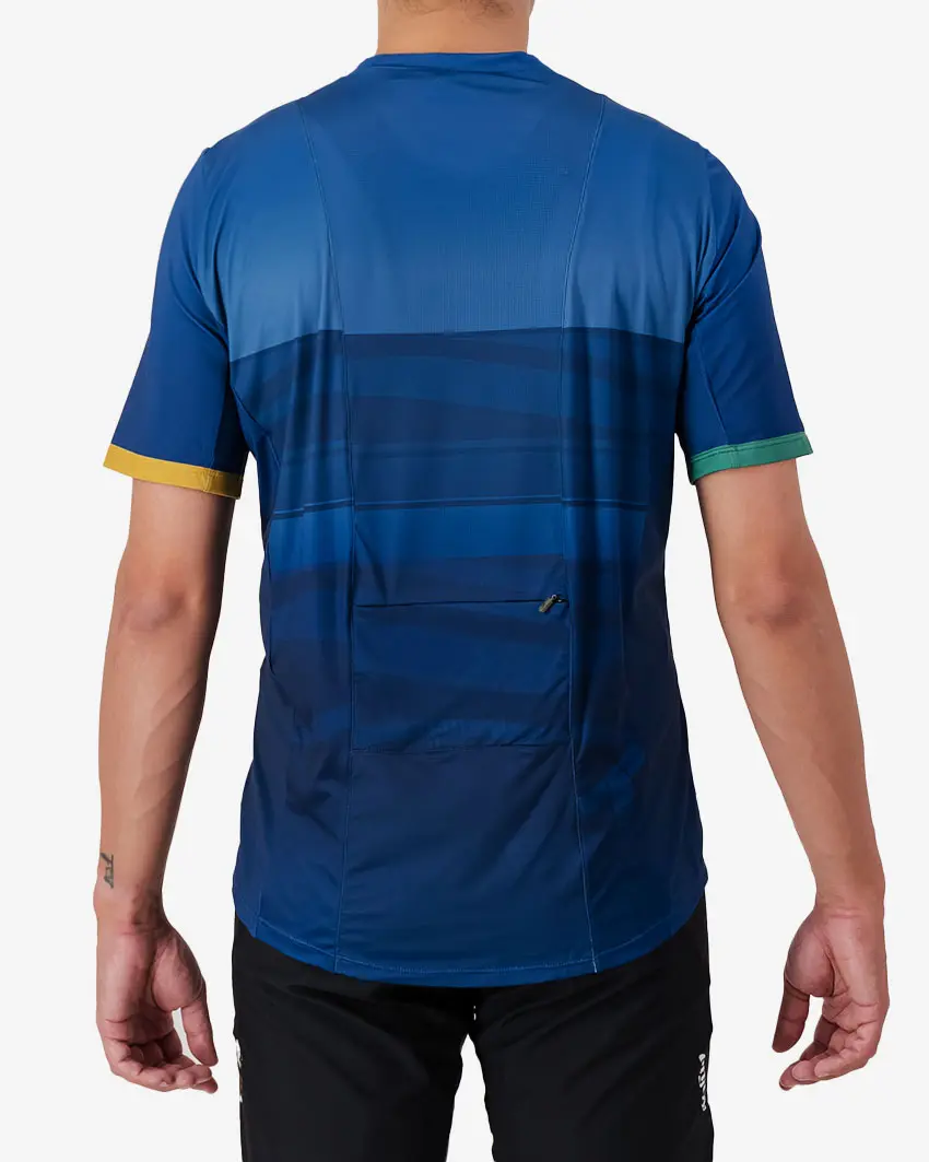 Back view of the Enjoy mens trail tee in the Tygerberg MTB club design made by Enjoy.cc
