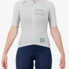 Front view of the women's Supremium cycling jersey for in sand colour way by enjoy.cc