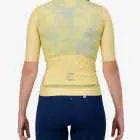 Back view of the ProXision women's cycling jersey in a yellow tie-dye design made by enjoy.cc