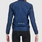 Back view of the Atom mens cycling jacket in colour blocked Petrol design by Enjoy.cc