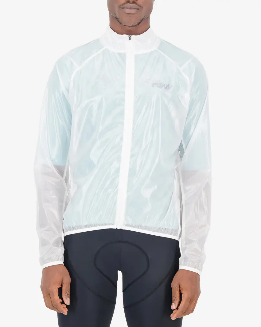 Front of the mens waterproof cycling jecket in the Trooper light design made by enjoy.cc