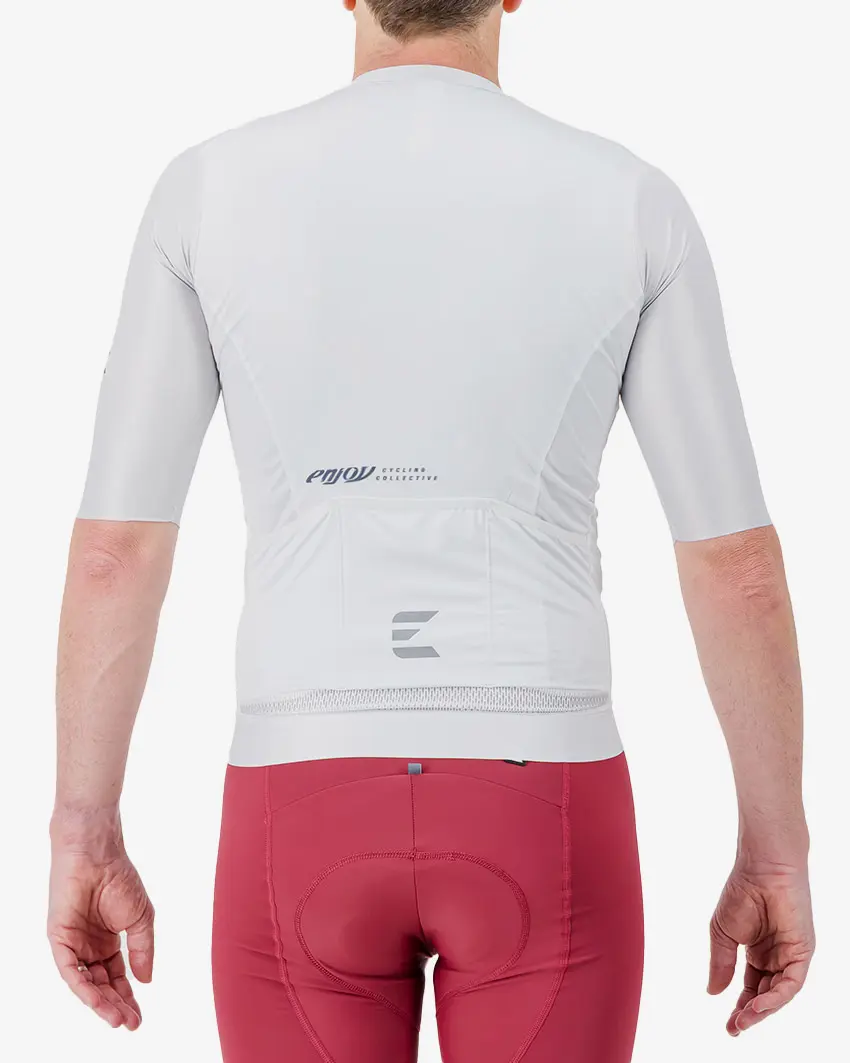 Back view of the Men's ProXision cycling jersey for in an Arctic colour way by enjoy.cc