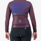 Back view of the ProXision women's long sleeve cycling jersey in a purple colour way by Enjoy.cc