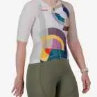 Side view of the Climber Women's cycle jersey in light Saturn design made by enjoy.cc