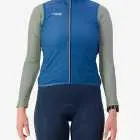 Front view of the Winter women's cycling gilet jersey in a solid navy colour way by Enjoy.cc