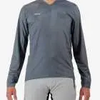 Front view of the Enjoy men's Enduro Long Sleeve Trail Tee in Dark Grey made by Enjoy.cc