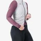 Side view of the scruncher women's cycling gilet with open zip in a arctic colour by Enjoy.cc