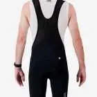 Back view of the Enjoy Octane men's bib short in black with reflective detail made by Enjoy.cc